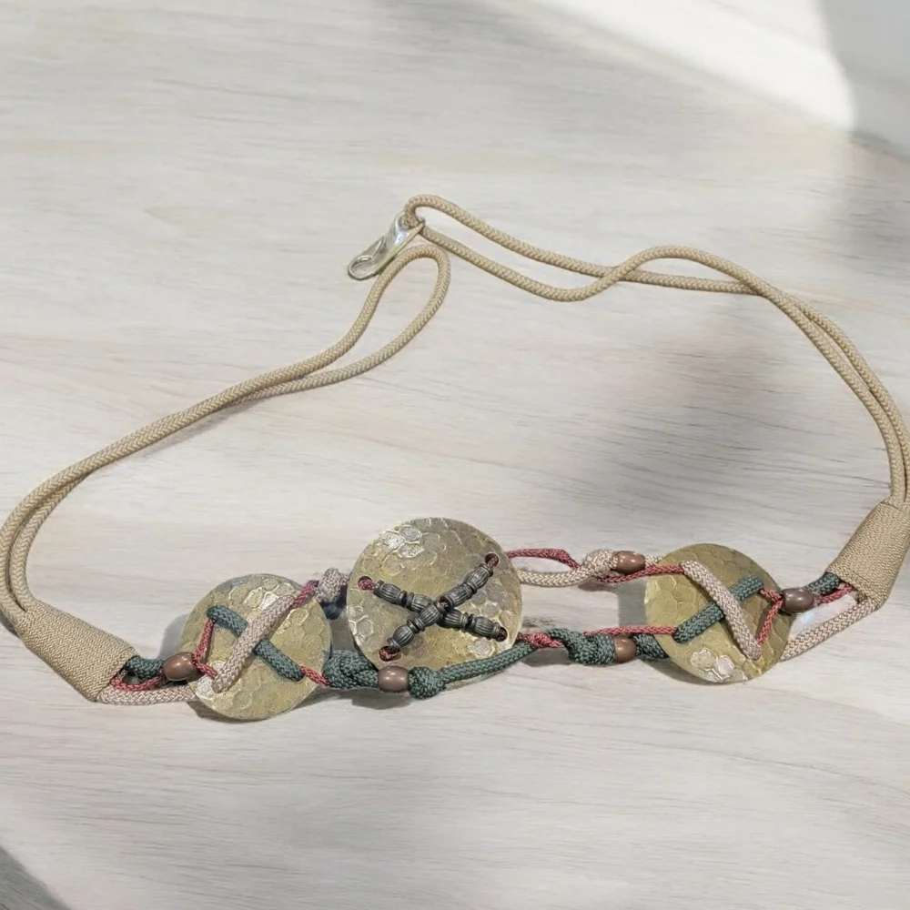 Cream and Copper Rope Belt